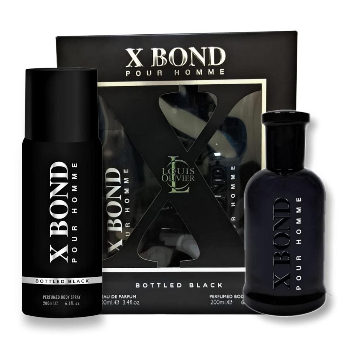 X BOND BLACK GIFT SET 100ml 200ml Body Spray