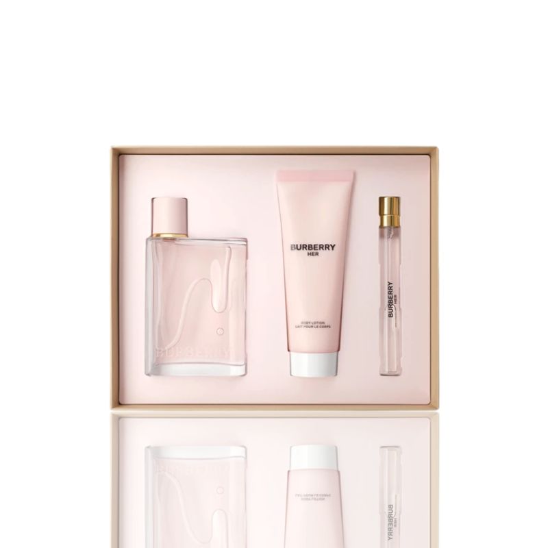 BURBERRY HER EDP 100ML/ HER EDP 10ML/ HER BODY LOTION 75ML FESTIVE SET 2025