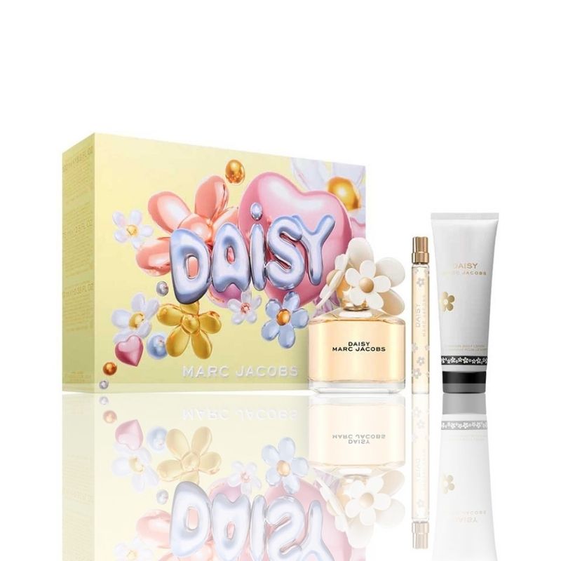 MARC JACOBS DAISY EDT 100ML/ DAISY EDT 10ML/ DAISY BODY LOTION 75ML FESTIVE SET 2025