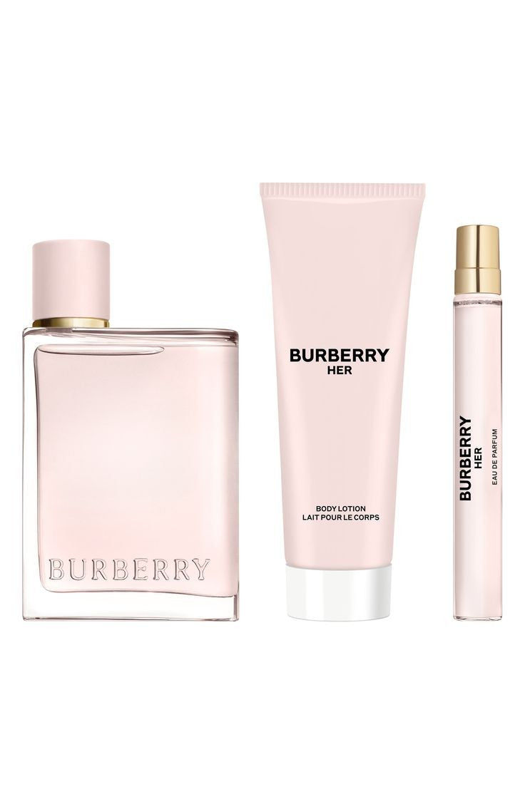 BURBERRY HER EDP 100ML/ HER EDP 10ML/ HER BODY LOTION 75ML FESTIVE SET 2025