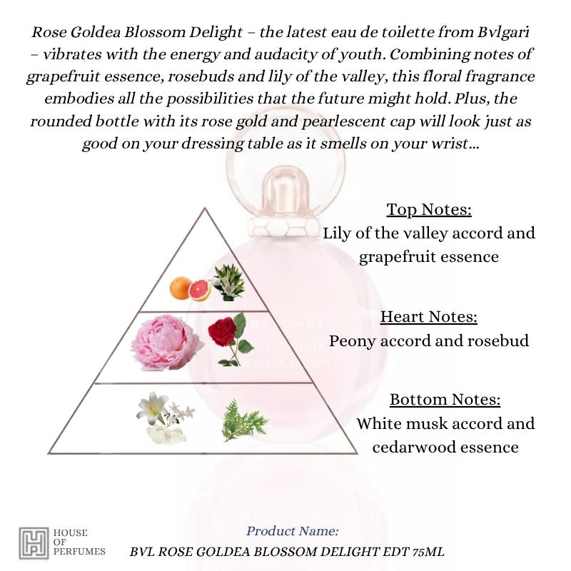 BVL ROSE GOLDEA BLOSSOM DELIGHT EDT 75ML