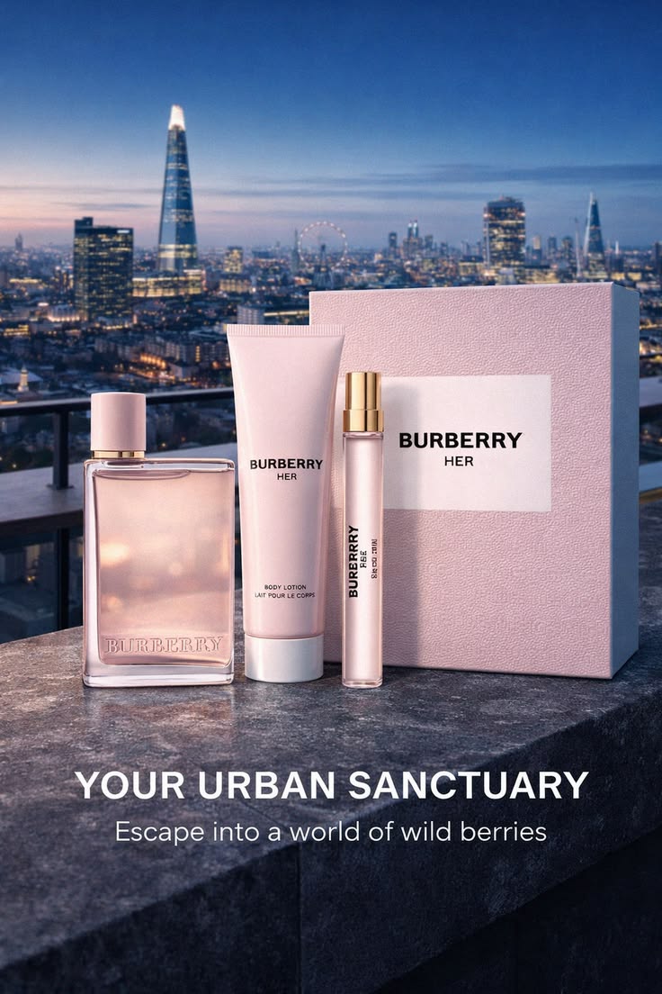 BURBERRY HER EDP 100ML/ HER EDP 10ML/ HER BODY LOTION 75ML FESTIVE SET 2025