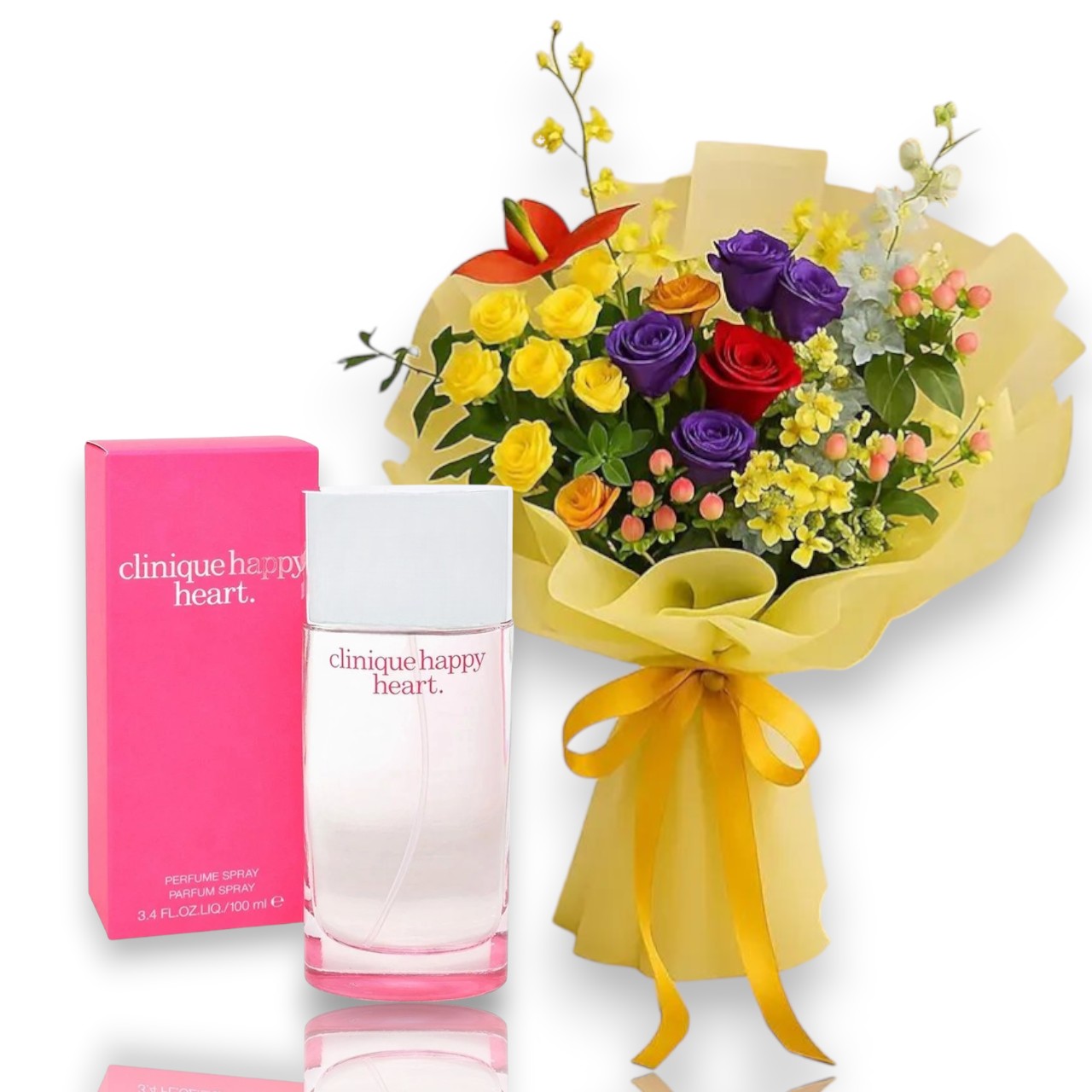 Clinique Happy Heart with Cherished - Elegant Mix Blooms Bouquet