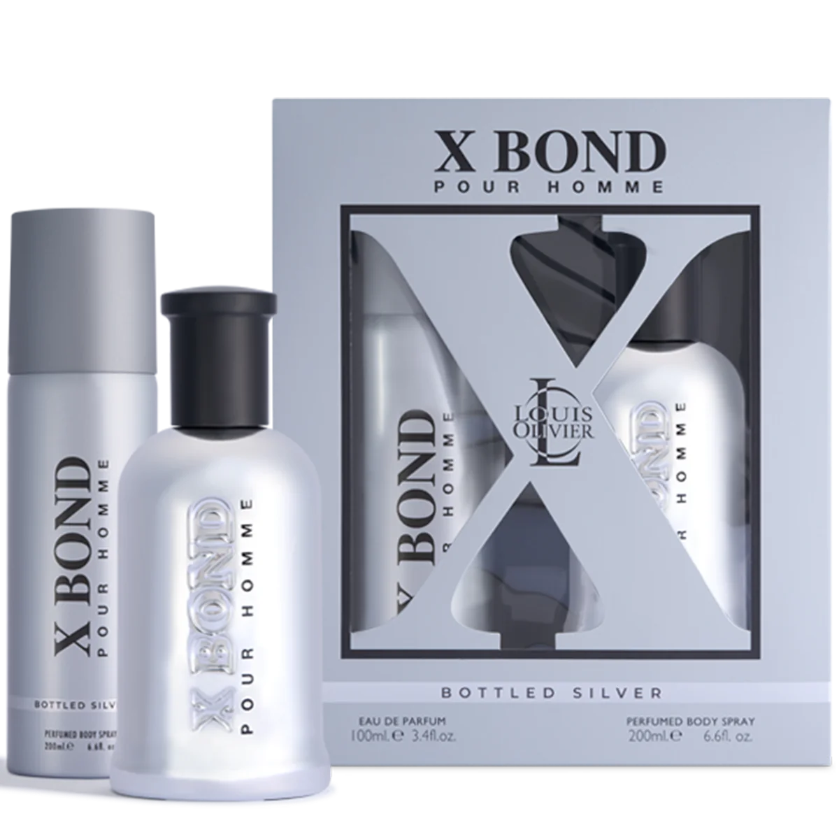 X BOND SILVER GIFT SET 100ml + 200ml Body Spray